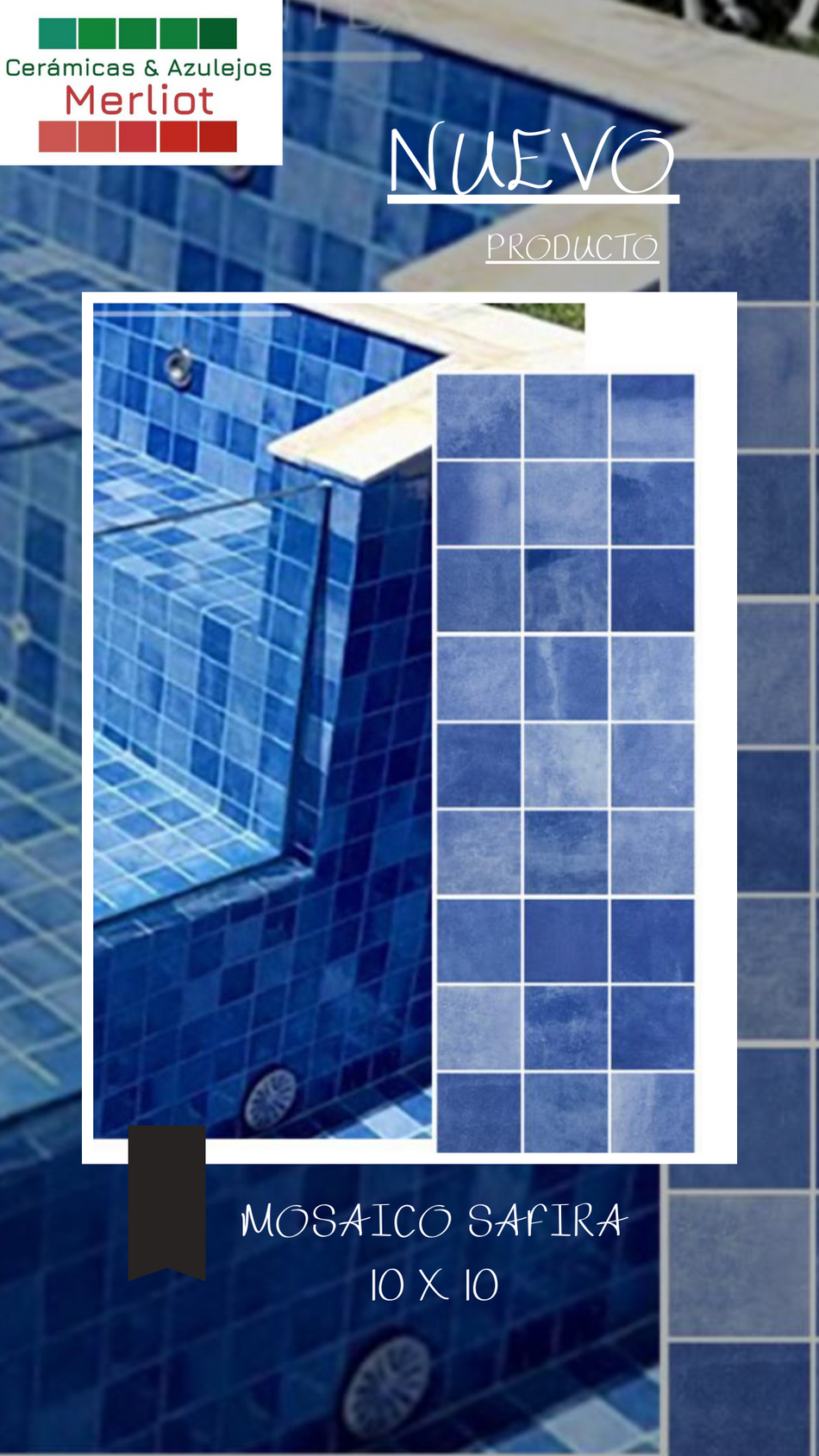 Mosaico para piscina Noronha Safira