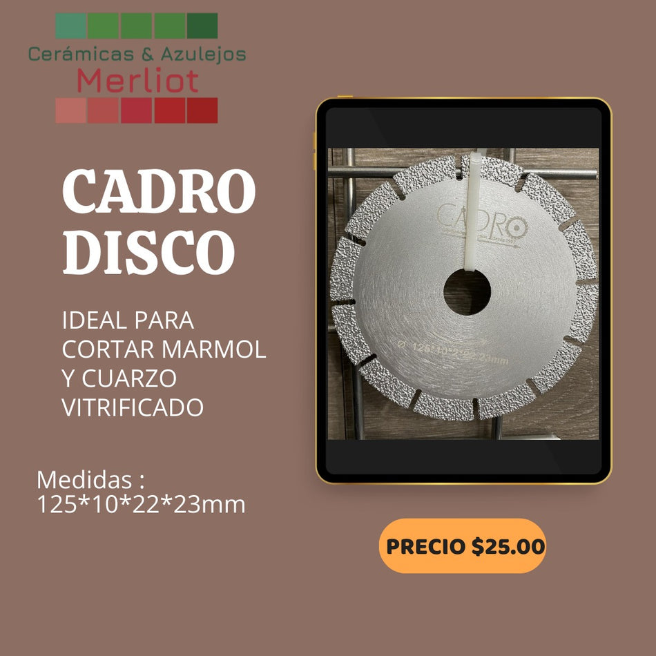 Disco cadro  diamantado para corte de nanoglass y  marmol