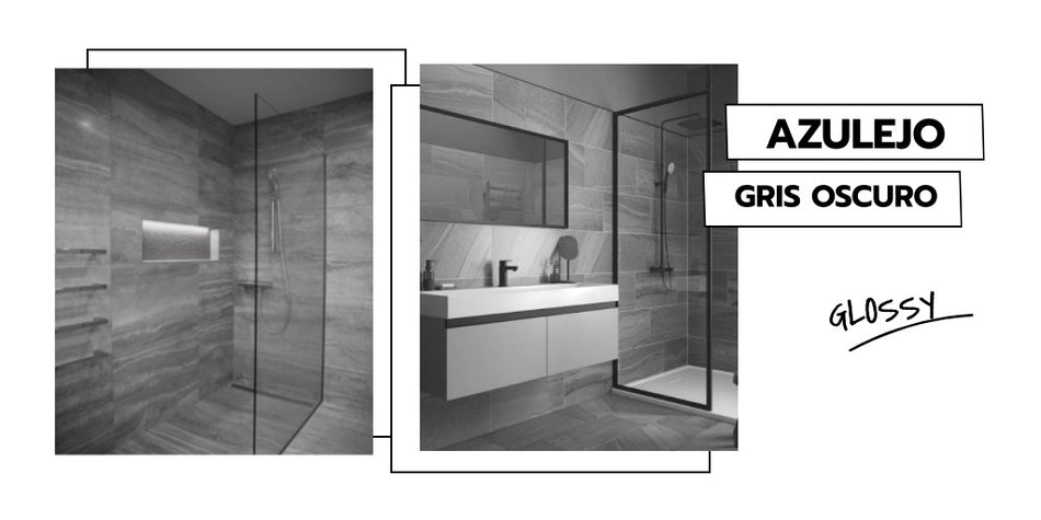 •AZULEJO 1099-D GRIS OSCURO GLOSSY 30X60