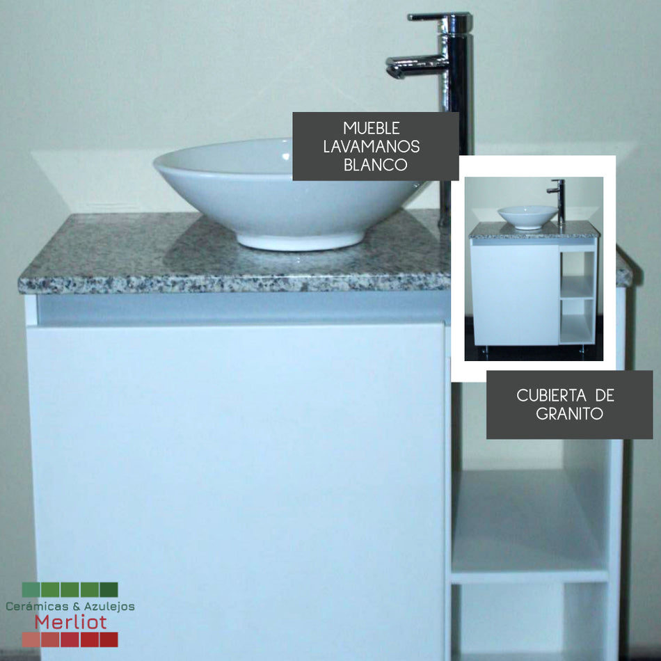 Mueble lavamanos blanco