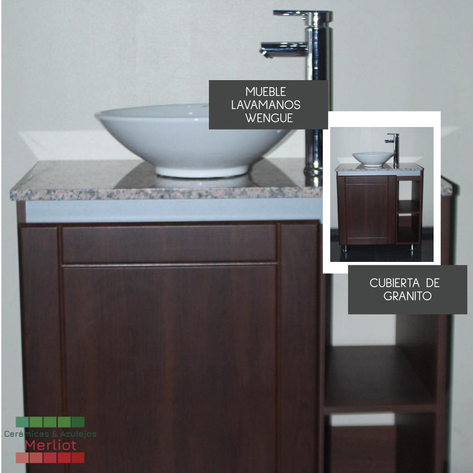 Mueble lavamanos wengue