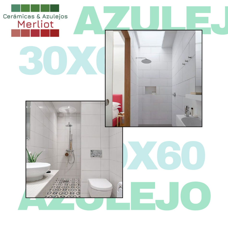 •AZULEJO BLANCO PLAIN MATT 30X60•