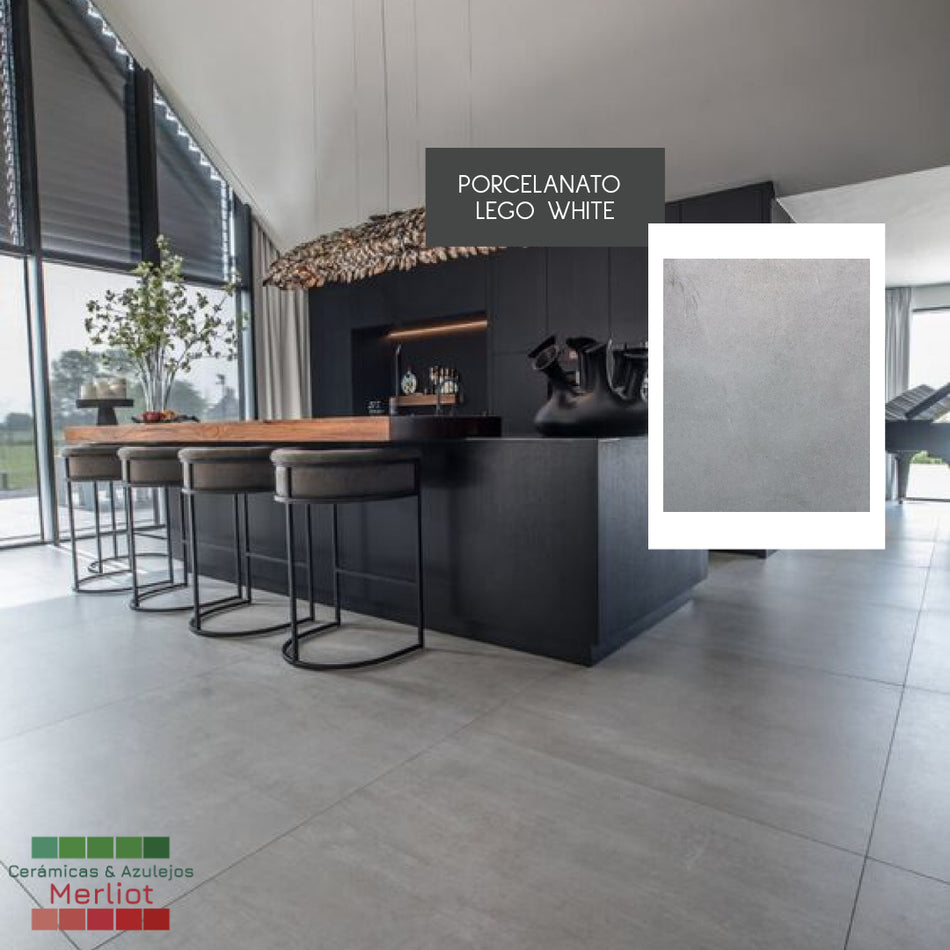 Porcelanato lego white matt